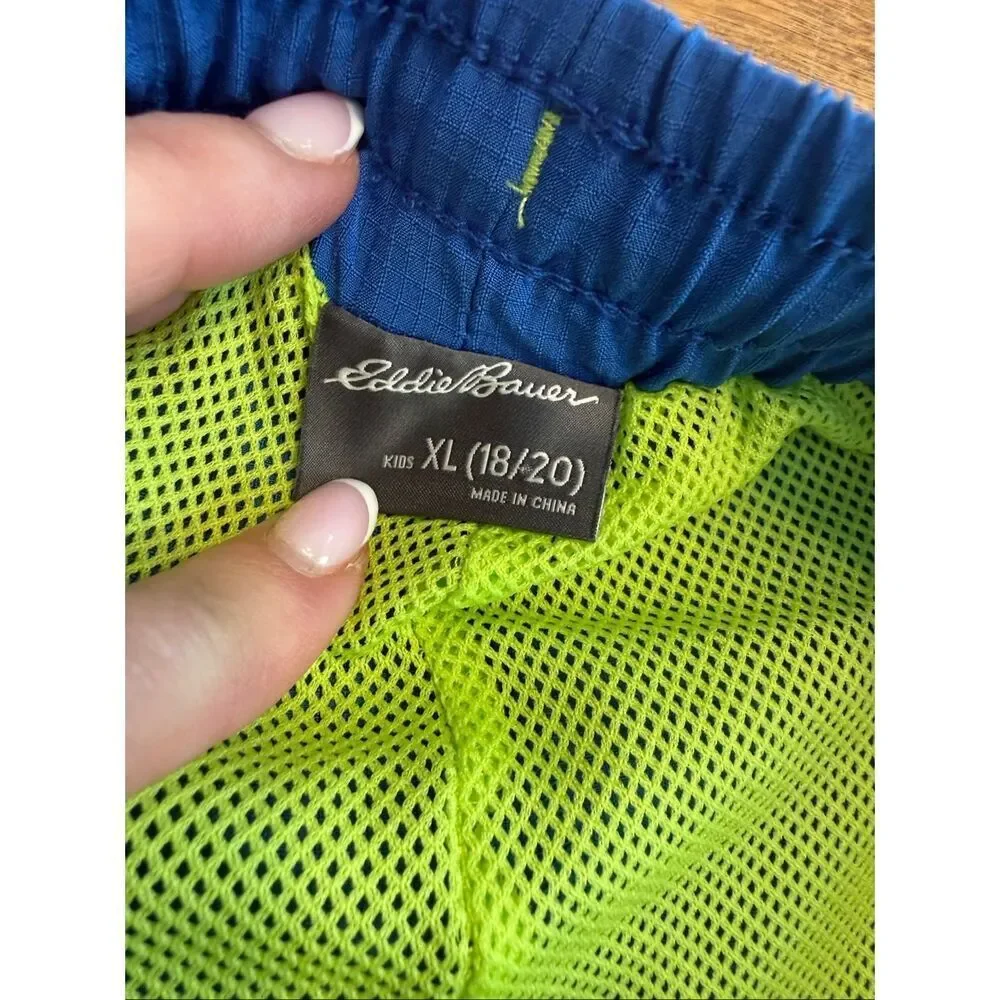 Eddie Bauer Kids' Quick Dry Elastic Waist Mesh Lined Swim Shorts Blue Size XL